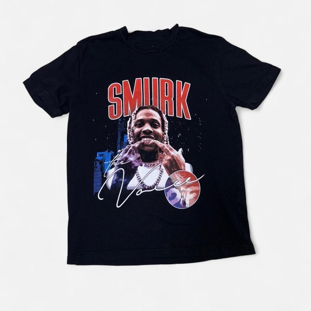 Lil Durk Smurk The Voice Tour Tee OTF Rapper Graphic T-Shirt Black Small